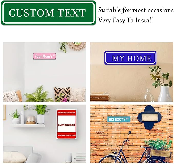 Custom Sign, Personalized Metal Signs with Your Text, Photo, Customized Signs for Office Business Workplace Home Bar Indoor, Outdoor