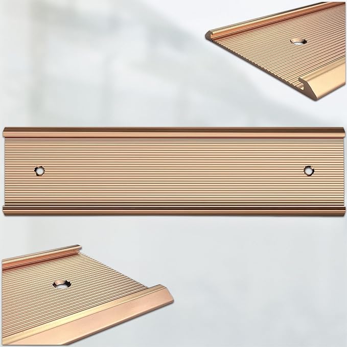 10 Pack 2” x 10” Aluminum Name Plate Holders for Door or Wall, Office Wall Mount Name Plate Holder with Textured Design and Double Sided Tape, for Office, Business, Meeting Room (Rose Gold)