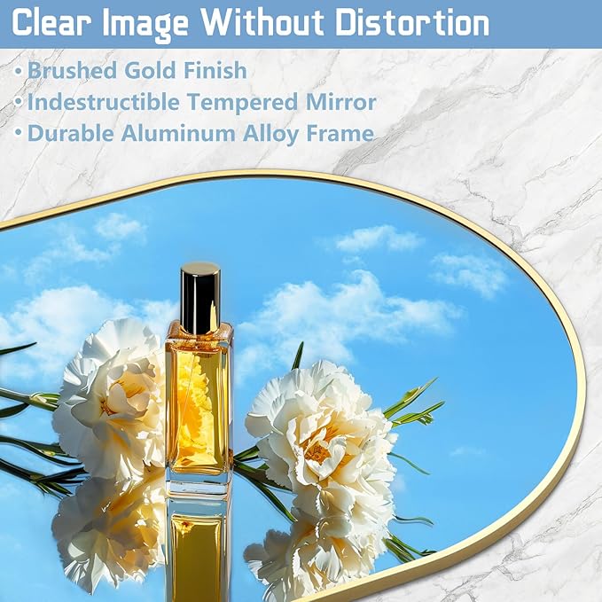 Arched Full Length Mirror, 71"X32" Free Standing Mirror Full Length, Large Floor Mirror with Stand for Bedroom Living Room Gym, Hanging or Leaning, Tempered Glass, Gold