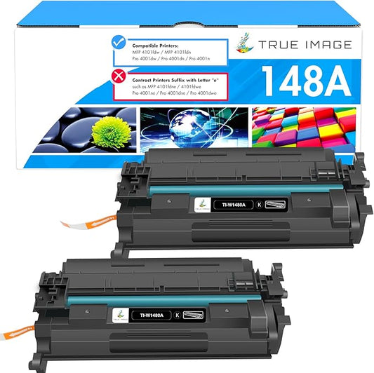 148A Toner Cartridge Black 148X Compatible Replacement for HP 148A 148X W1480X W1480A for HP Laserjet Pro 4001n 4001dw 4001dn MFP 4101fdw 4101fdn Printer Ink (2 Pack)