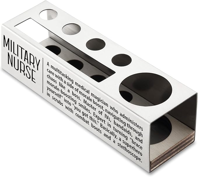 Military Nurse Definition Gifts for Women, Men, Military Nurse Desk Decor Stainless Steel Pen Pencil Holders WCC54