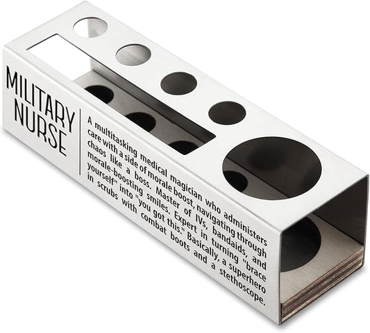 Military Nurse Definition Gifts for Women, Men, Military Nurse Desk Decor Stainless Steel Pen Pencil Holders WCC54