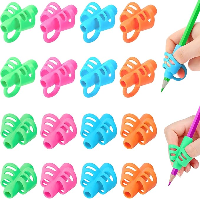 SANNIX 16 PCS Pencil Grips for Kids & Adults - Handwriting Aid Tool with Grip Posture Correction