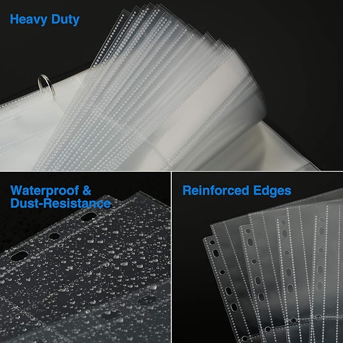 Sooez 30 Pack 4x6 Photo Sleeves for 3 Ring Binder (180 Pictures), Heavy Duty Plastic Album Refill Pages, Clear Archival Sheets 8.5x11