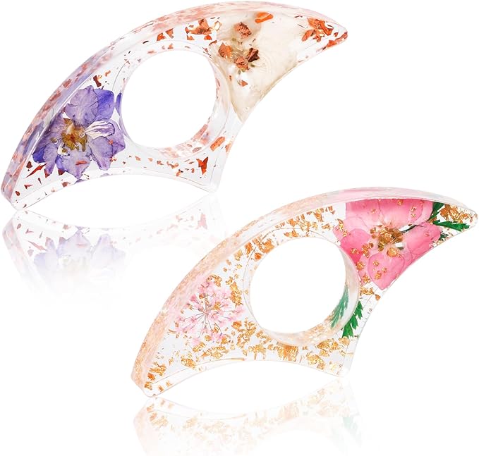 Book Page Holder, Kaluofan 2PCS Thumb Book Page Holder, Book Accessories for Reading Lovers, Handmade Dried Flower Book Opener Holder Thumb, Meaningful Gifts for Book Lovers Teachers Students