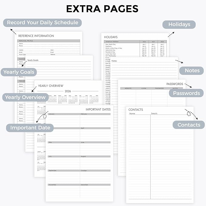 SKYDUE 2026 Appointment Book, 8.5" x 11", Hourly Planner with 15 & 30-Minute Increments, Weekly & Monthly Planner for January - December 2026, Perfect for Daily Planning Blue
