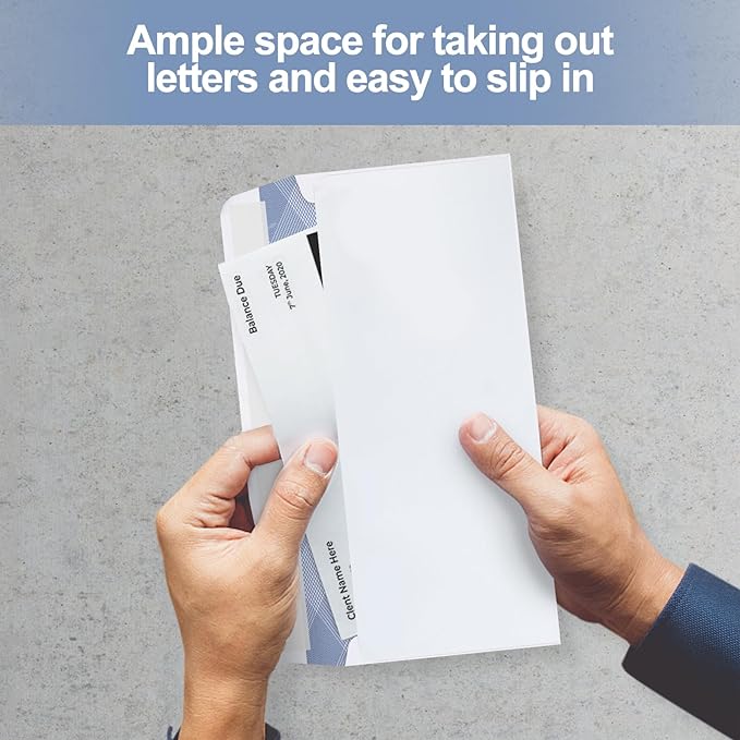 500#10 Single Window Security Envelopes, PANDRI NO.10 Security-Tinted Envelopes Designed for QuickBooks Invoices, Business Statements and Computer Printed Checks-Number 10 Size 4 1/8 Inch X 9 1/2 Inch