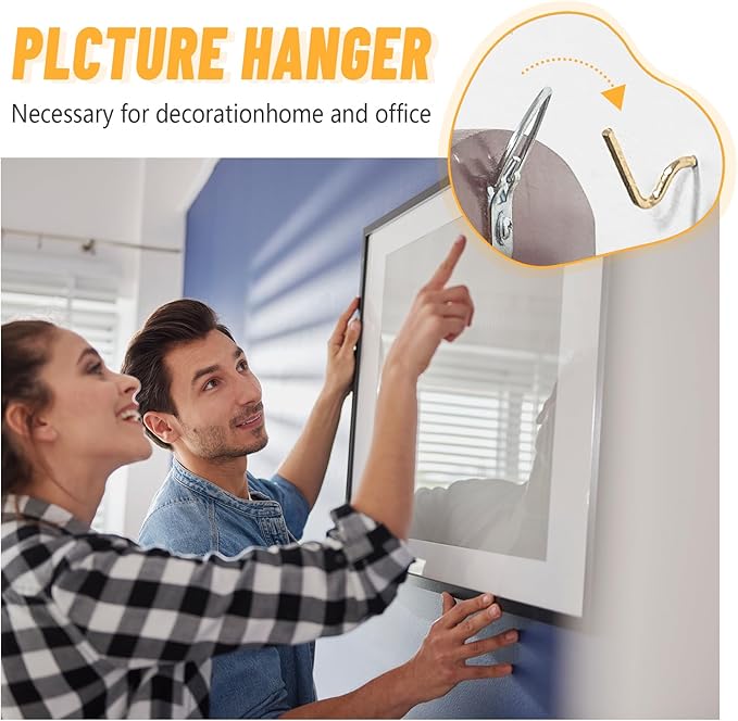 20pcs Aeneous Super Hook Picture Hangers and Office Pack, Drywall Hooks for Hanging Pictures, Wall Hooks, Picture Hangers, Picture Hanging Kit，Hang Art, Clock, Shelves, Mirrors