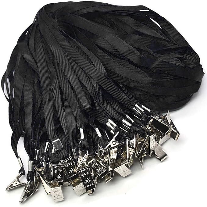 4x3 Name Tags Badge Holder with Lanyard 50 Pack Waterproof Horizontal ID Badge Holder and 50 Pcs Lanyards Nametag for Conferences, Events, and Meetings (Black, 4 X 3 inches)