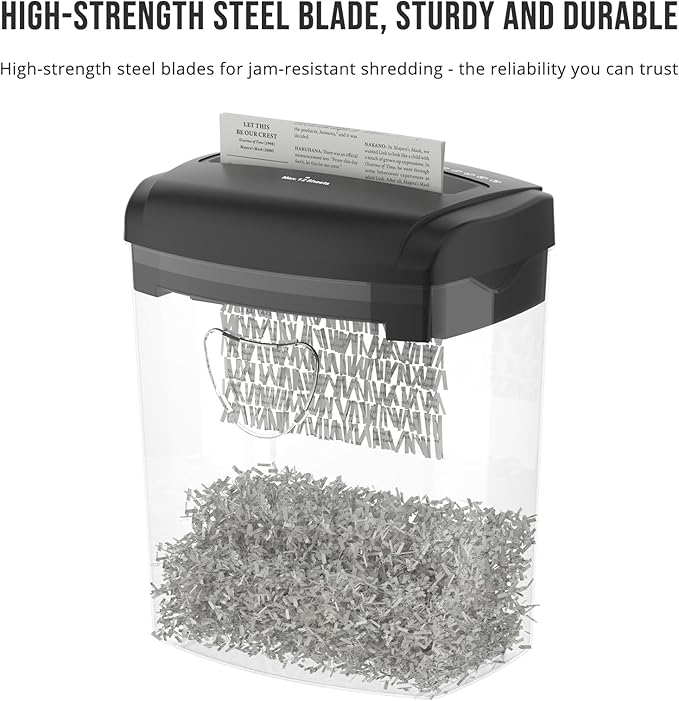 12-Sheet Cross-Cut Shredder (P-4 Security),Destroy Credit Cards/Staples,5.5 Gal Bin,70dB Quiet，Auto/Reverse Modes for Office & Home(ETL Certified)