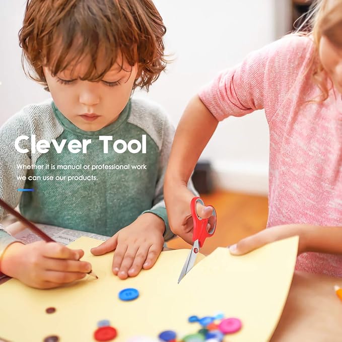 Scissors Bulk 60-Pack, Taotree 8" All Purpose Scissors, Soft Comfort-Grip Stainless Steel Sharp Shears for School Supplies Office Desk Home, Classroom Teacher Sewing Fabric Craft, Right/Left Handed