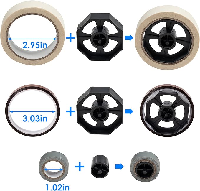 IHOMECOOKER Desktop Tape Dispenser Adhesive Roll Holder (Fits 1" & 3" Core) with Weighted Nonskid Blue