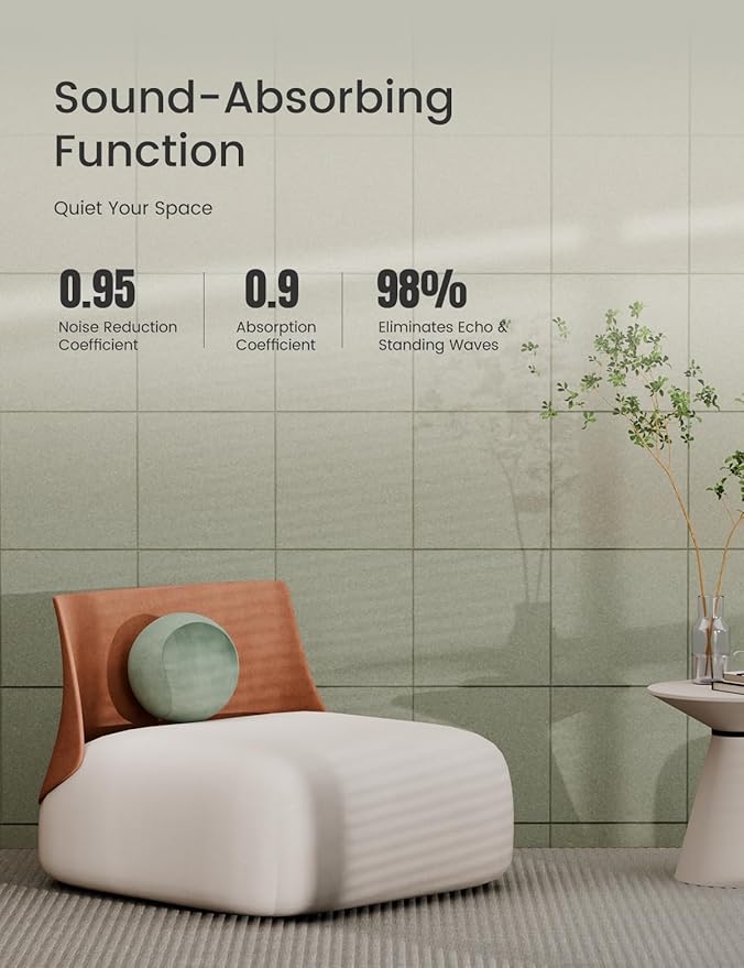 Bumusty Large Cork Board 47"x35" Alternative - 12 Pack Felt Wall Tiles with 70 Safe Removable Adhesive Tabs, 30 Pushpins, Cork Boards for Walls Pin Board Bulletin Board Office Decor (Sage)