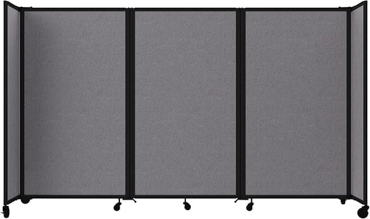 Versare Room Divider 360 Portable Wall Partition | Folding Panels | Large Freestanding Divider | Locking Wheels | Temporary Room Separator