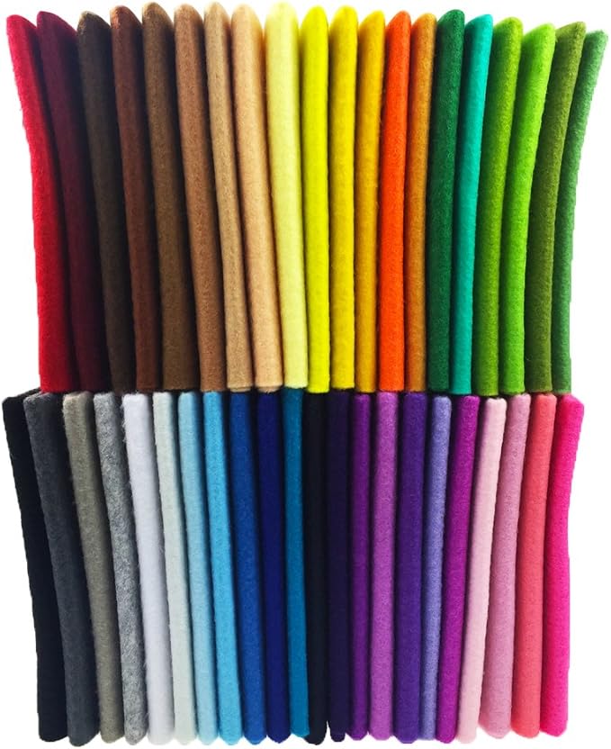 flic-flac 42pcs1.4mm Thick Soft Felt Fabric Sheet Assorted Color Felt Pack DIY Craft Sewing Squares Nonwoven Patchwork (15cm * 15cm)
