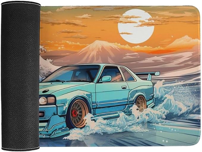 Large Desk Mats on Top of Desks Pad Big Mousepads Gaming Cool Mouse Pads for Desktop Office Supplies Accessories R33 Great Wave Japanese JDM Car 23.6 x 11.8 inch