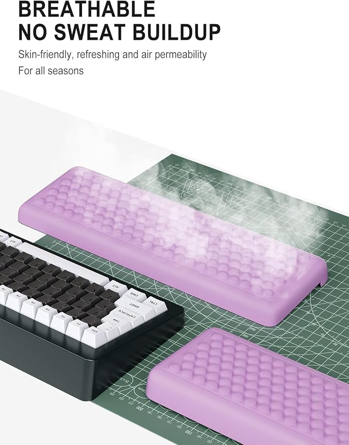 Hsurbtra L-Shaped Desk Elbow Pad, 2-Piece Soft Memory Foam Elbow Support Padding with Non-Slip Rubber Base, Ergonomic Desk Edge Cushion Wrist Rest for Office, Home, Work, Gaming, Purple