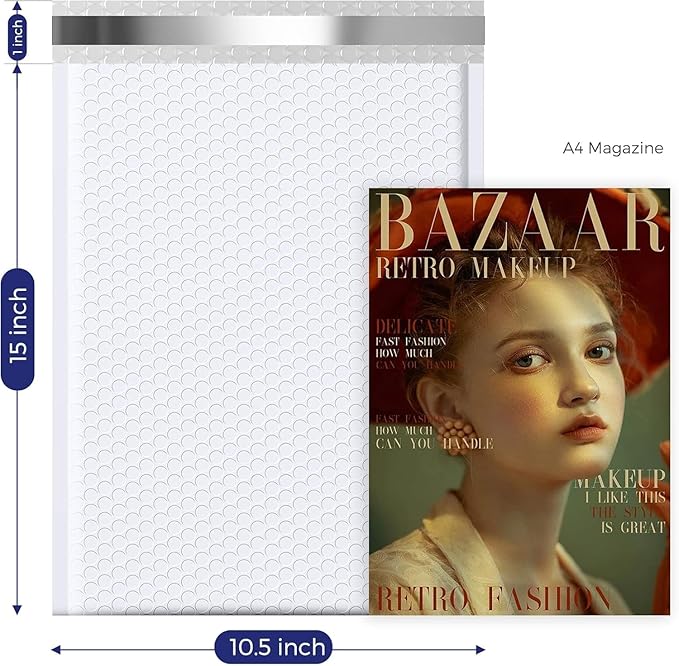 Fuxury Bubble Mailers 10.5x16" White Padded Envelopes 3750Pack Bulk Strong Adhesion Full Pallet of Padded Mailers Thick Bubble Envelopes for Small Business Mailing Books Clothes Makeup Supplies