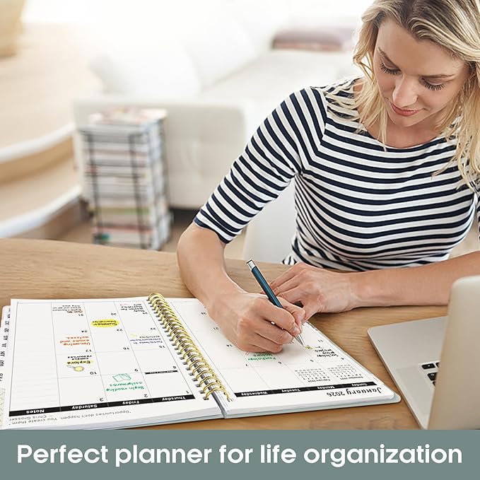 2026 Planner, Weekly and Monthly Calender Planner, Jan 2026 to Dec 2026, Hardcover 2026 Calendar Planner Book with Tabs & Inner Pocket, Office Home School Supplies for Women & Men - A4 (8.5" x 11"), Dusty Blue