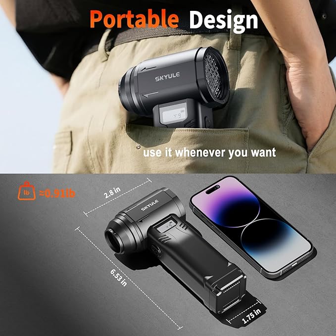 Compressed Air Duster-560g Super Power Airflow Electric Air Duster,10000mAh Rechargeable Cordless Mini Blower with LED Display,10-Gear Adjustable Dust Blower for Computer Keyboard, Car, Home, Outdoor