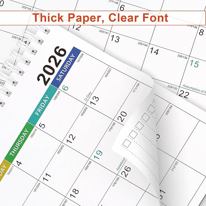 Desk Calendar 2025 planner, Covers Jul 2025-Jun 2026 with Monthly Plan, Notes and Tasks, Easy to Organizing for Family, Students, Home, School and Office
