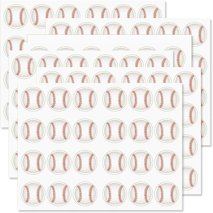 Baseball Personalized Diecut Return Address Labels- Set of 144, 1-1/2" x 1-1/2" Self-Adhesive, Flat-Sheet Labels, by Colorful Images