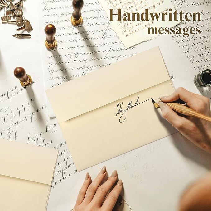 5x7 Cream Envelopes 1000 Pack, Goefun A7 Self Seal Printable Ivory Envelopes for Invitation, 5x7 Cards Mailing, 5.25 x 7.25 in