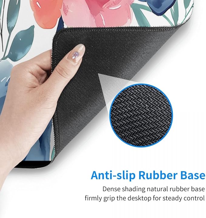 Desk Pad,Office Desk Mat 31.5"×11.8" Large Gaming Mouse Pad,Durable Extended Computer Mouse Pad,Waterproof Thick Big Mouse Pads with Non-Slip Rubber Base Office Home Watercolor Floral