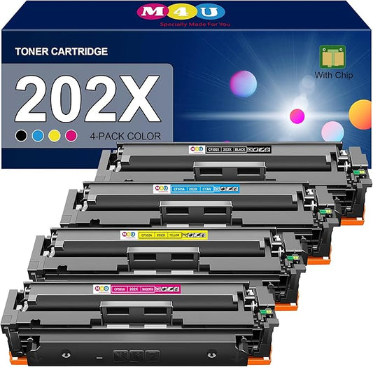202X Toner Cartridges High Yield 4 Pack Compatible with 202X 202A Toner Cartridges, Works with Color Laser jet Pro MFP M281fdw M281cdw M281fdn M254dw M254dn(Black Cyan Yellow Magenta)