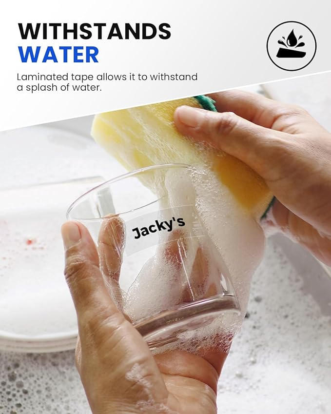 Colorty TZe-141 TZ Tape 18mm 0.7 Laminated Clear Replace for Brother P-Touch Label Tape 18 mm TZe141 TZe Black on Clear for Ptouch PT-D400 PT-D410 D600 Label Maker Refills 3/4 Inch, 6 Pack