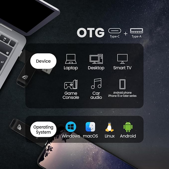 MMOMENT 512GB MU P50 External SSD – USB-C & USB-A Compatible, Portable USB 3.2 5Gbps SSD, 530MB/s Read, 480MB/s Write, Sustained 110MB/s – Works with iPhone-15+, Android, PS5, Steam Deck, PC