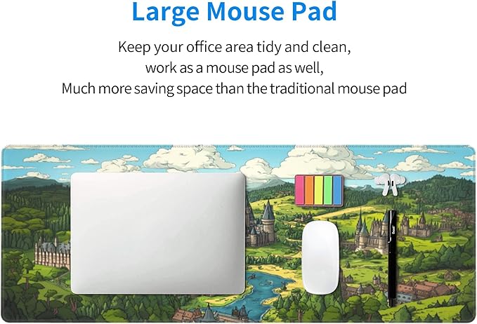 Anime Castle Desk Mat Large Gaming Mouse Pad Anime Castle Extended Mousepad Big in Laptop Computer Mouse Keyboard Mat for Office Desk Decor 31.5x12 in