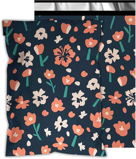 Poly Mailers 10x13 Inch 25 Pcs - Tulip printed Shipping Bags, 2.4mil Thickness, Waterproof and Tear Resistant Mailing Envelopes, Self-Sealing Packaging Bags for Small Business