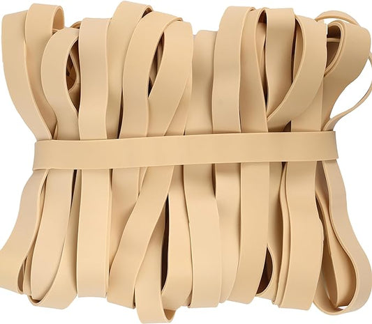 Rubber Bands Size#107 Heavy Duty Big Wide rubber band 30PCS Elastic Bands for Office Supply Trash Can File Folders Litter Box Rubber Bands (Light brown)