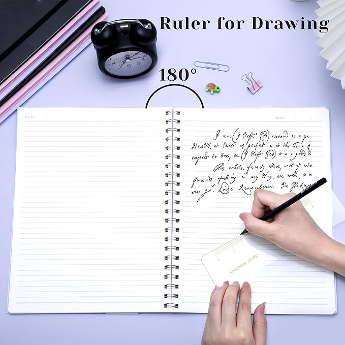 Yoment Spiral Notebook 8.5 x 11 A4 Large Notebooks for Work College Ruled Journaling Notebooks, 100 GSM Paper, Spiral Bound Journal for School Note Taking Writing, A4 Purple