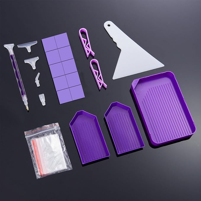 KTCLCATF DIY Diamond Painting Tools and Accessories Kits Multiple Sizes Painting Pens for Adults to Make Diamond Art Craft Tweezers Glue Diamond Correction 28 Girds Storage Box (33PCS)