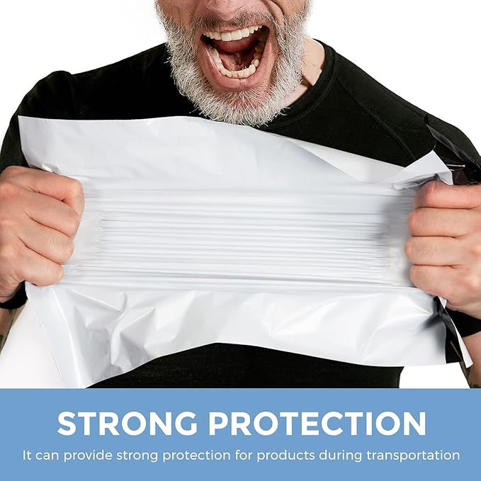Metronic Poly Mailers 12x15.5 100 Pcs, Medium Shipping Bags for Clothing, Waterproof Mailers Poly Bags for Small Business, Shipping Envelopes Mailing Bag Package Bags Bulk in White