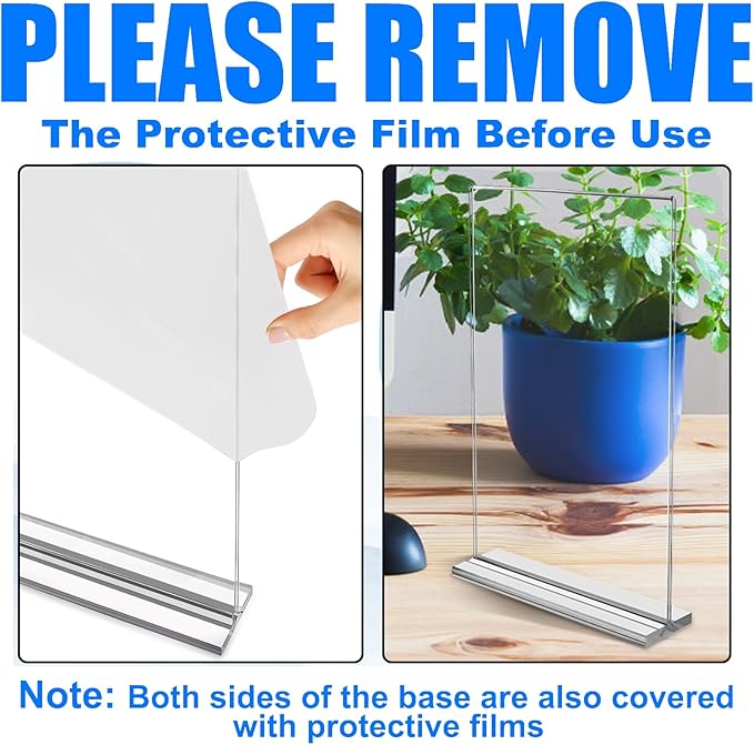 YULEER 8 Pack Acrylic Sign Holder 8.5x11, Clear Double-Sided Display Stand, Plastic Paper Frame for Menu, Flyer, Picture, Office Desk, Wedding Sign Holders