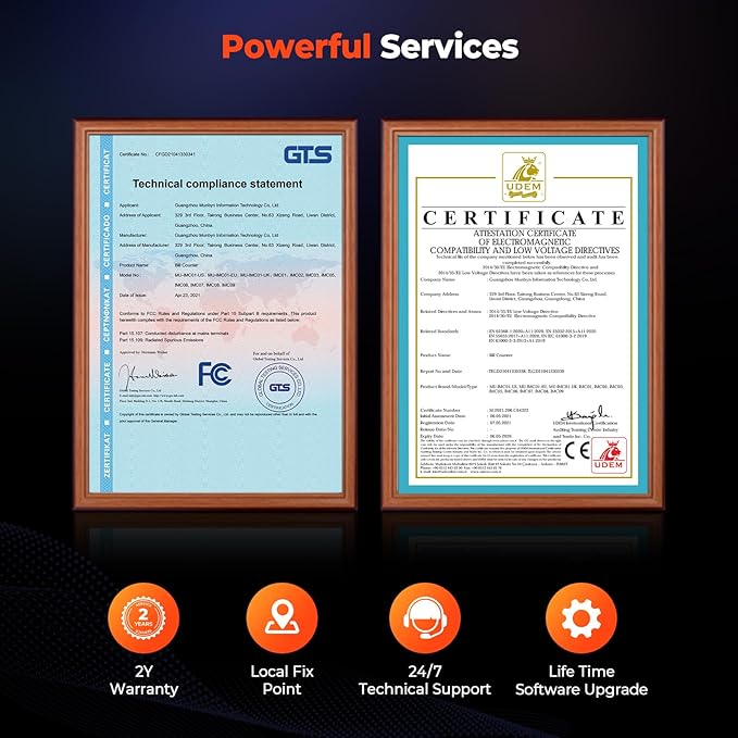 MUNBYN IMC08 Dual Money Counter Machine Mixed Denomination with Reject Pocket, Value Counting, Counterfeit Detection 2 CIS/UV/MG/IR, Sort&Print Enabled Cash Counter, Mixed Bill Counter (Black)