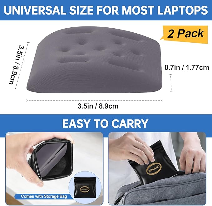 Upgraded Wrist Rest for Laptop, Ergonomic Memory Foam Laptop Wrist Pads for Computer Keyboard, Wrist Support Cushion for Typing (Gray)