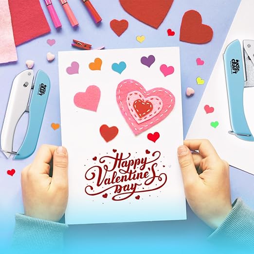 UCEC Paper Hole Punch Shapes, Single Holes Puncher, 1/4 Inch Handheld Star Punch + Heart Shape Puncher, Star Mini Hole Punch Heart Punches of School Supplies for DIY Scrapbook, Paper Crafts