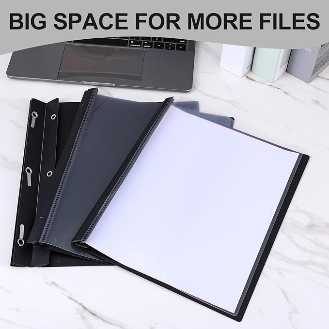 30 Pcs Clear Front Report Covers with 3 Prongs Presentation Folders Plastic Resume Portfolio Report Letter Size Presentation Binder for Paper Document School Office