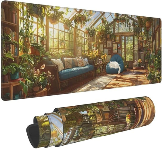 Room Mouse Pad 31.5 X 11.8 Inch Big Desk Rubber Base Stitched Edges Keyboard Pad XXL Mouse Mat for Home Game and Office