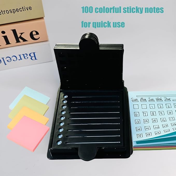 2025 New Sticky Note Stencil, Sticky Note Holder with Five Templates, Suitable for 3x3 Inch Sticky Notes, Perfect for to-Do Lists, Home, Office, Reusable Sticky Notes Dispenser (Grey 5 Templates)