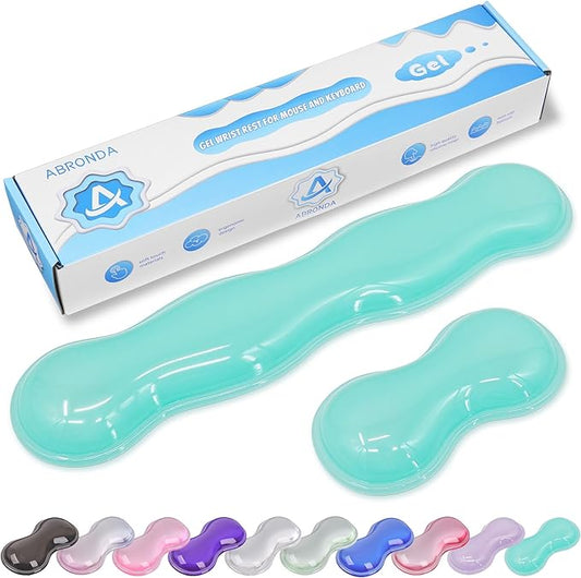 Gel Wrist Rest for Keyboard and Mouse, Wrist Rest for Keyboard, Mouse Wrist Support, Pain Relief, Cool Touch, Non-Skid, Keyboard and Mouse Wrist pad Set