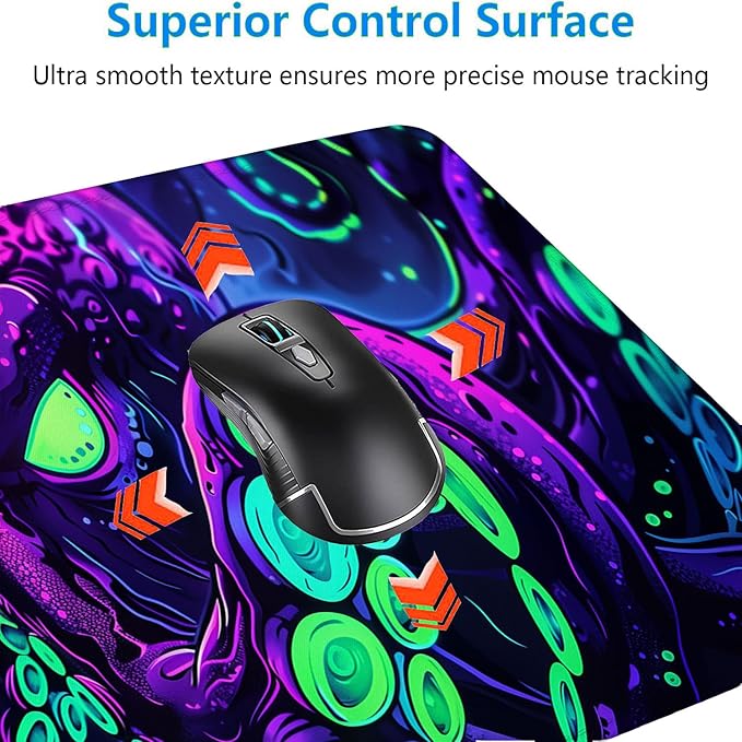 Octopus Desk Mat Gaming Mouse Pad Neon Cthulhu Monster Cool XL Mouse Pad Large Mousepad Extended Laptop Keyboard Mat Gaming Desk Pad Mouse Mat Office Computer Keyboard Laptop Home 31.5"x11.8"