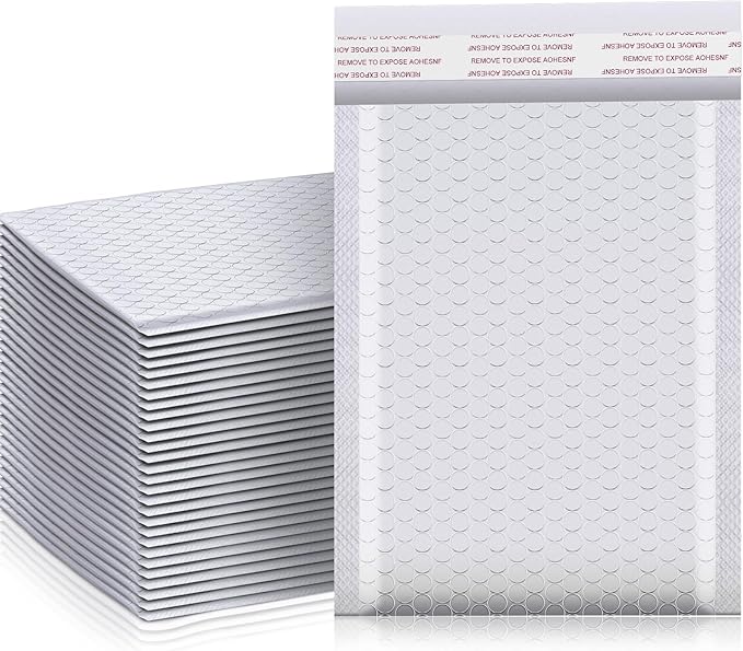 Henoyso 30 Pcs Extra Large Bubble Mailers 12 x 16 Inches Resealable Padded Envelopes Waterproof Shipping Bags Poly Padded Mailers Bulk for Mailing Packaging Small Business(White)