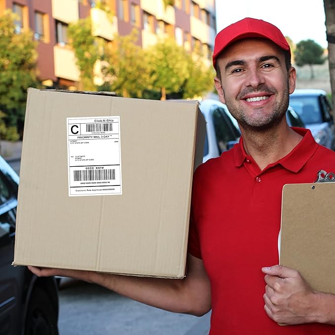 L LIKED 7,500 PCS 4"x 6" Direct Thermal Labels White Perforated Shipping Label, Compatible with Zebra, Rollo, Jadens, Nelko, 250 Labels per Roll, 30 Rolls