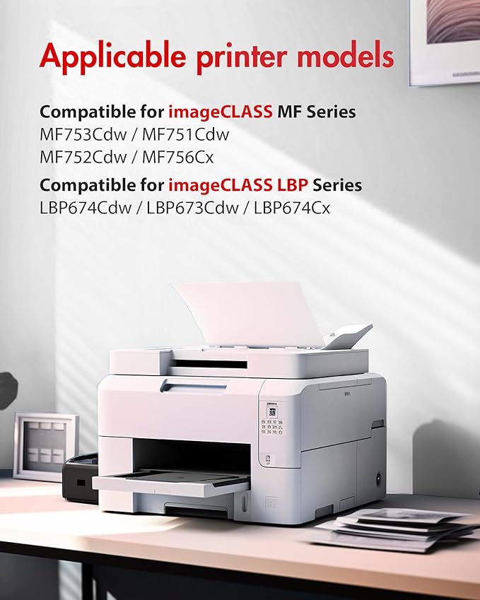 069 Toner Cartridge Set MF753Cdw - 4 Pack Replacement for Canon 069 Toner Cartridge Set 069H Works for Canon Color ImageCLASS Mf753cdw MF751Cdw MF752Cdw LBP674Cdw MF752Cdw MF756Cx LBP673Cdw (B/C/Y/M)