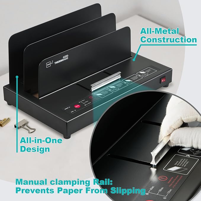 Binditek Thermal Binding Machine, 500-Sheet Capacity, 110V Heating, for A4/A5/Letter Documents, Universal Thermal Binding Machine, No Assembly Required